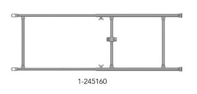 Adjustable end railing made of steel