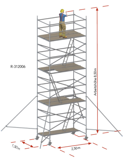 Alu-Rollgerüst 150 × 250 cm R-312006 Tobler AG