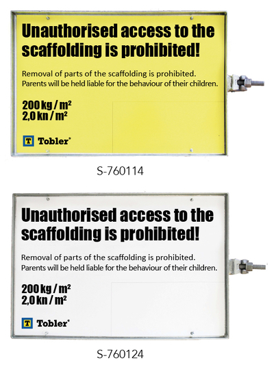 Signs with steel frame and mount Tobler AG