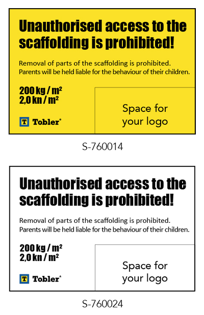 Signs with loading information Tobler AG
